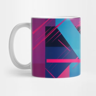 Cubist Harmony: Modern Geometric Dance in Pink, Blue, and Violet Mug